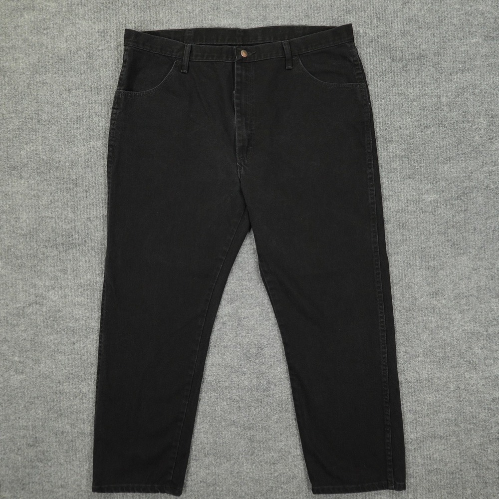 Rustler‎ Jeans Mens 42x30 Black Regular Fit Straight Leg Durable Cotton Denim